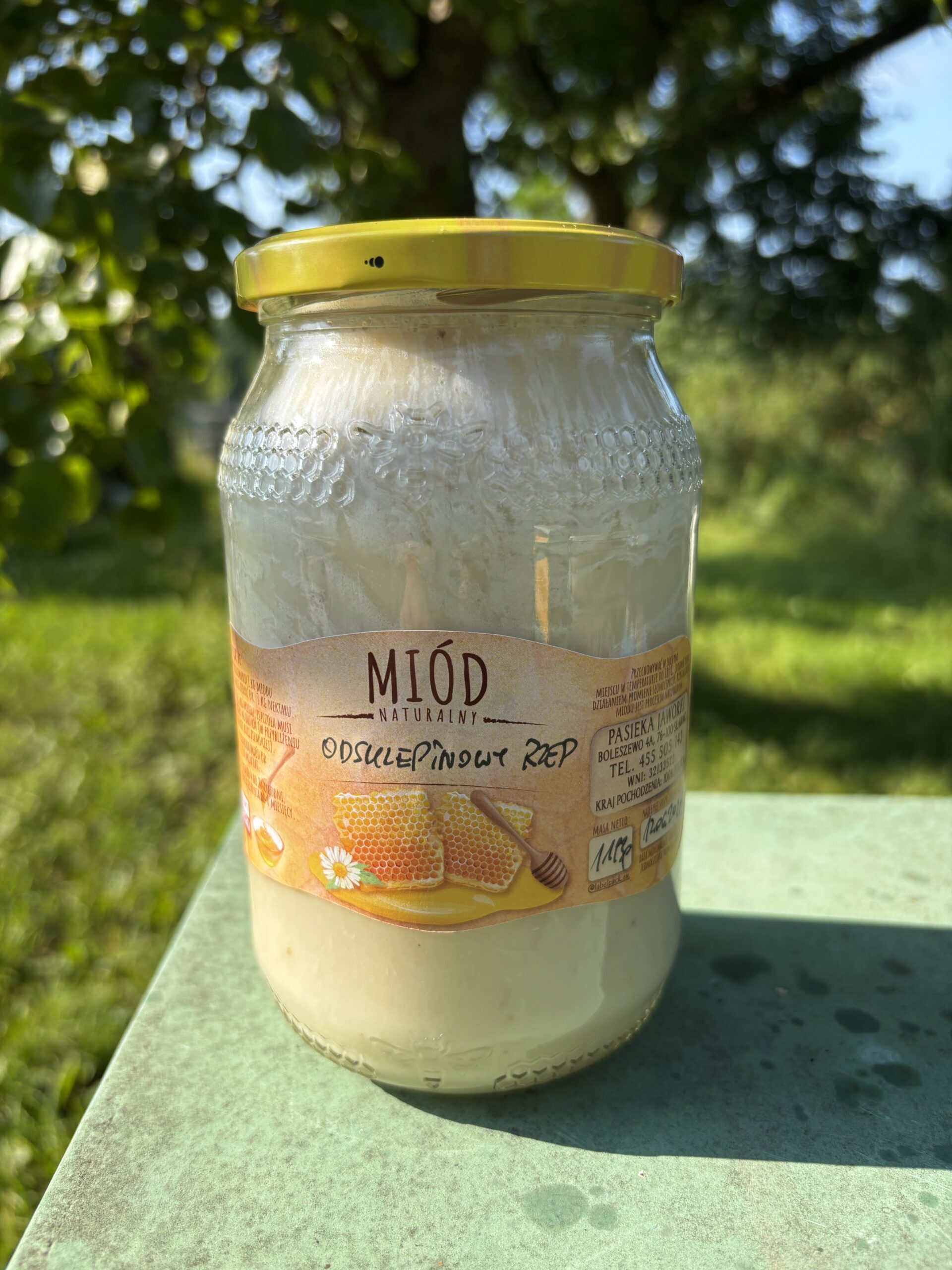 Miód rzepakowy odsączany z odsklepin